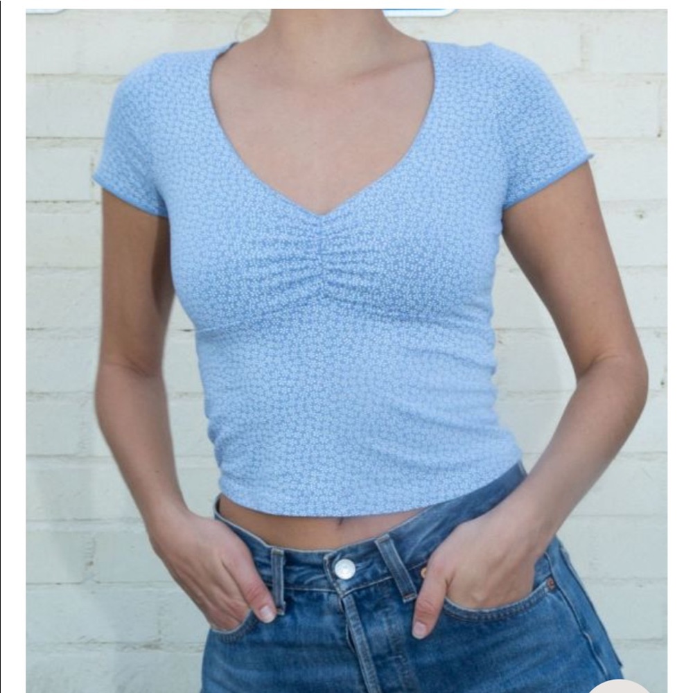 light blue floral gina top